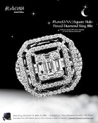 #LVNA2024 | Unisex Square Halo Paved Diamond Ring 18kt