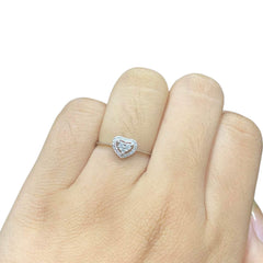 Classic Heart Halo Diamond Ring 14kt