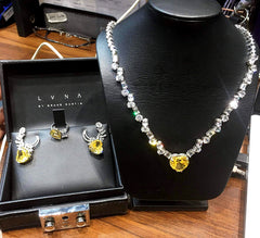 LVNA Signatures “Hearts Of The Moon” Diamond Necklace & Earrings