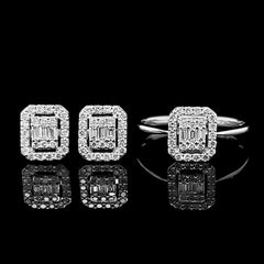 #BuyNow | Emerald Baguette Diamond Jewelry Set 14kt
