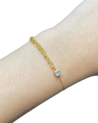 #LVNA2024 | 0.30ct G VS2 Cushion Solitaire Bezel Unisex Diamond Bracelet 14kt