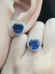 #LVNA2024 | Heart Blue Sapphire Gemstones Diamond Jewelry Set 14kt