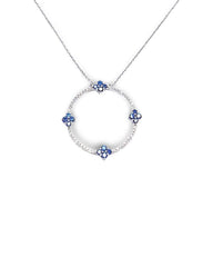 #TheSALE | Classic Floral Round Gemstones Diamond Necklace 14kt