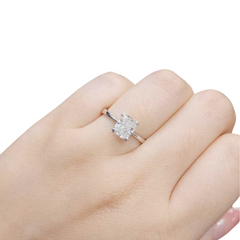 1.10ct M VVS2 Cushion Cut Diamond Engagement Ring 18kt GIA Certified