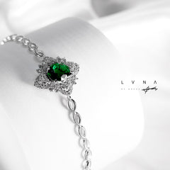 #LVNA2024 | LVNA Signatures Art Deco Style Colombian Emerald Gemstones Diamond Bracelet 18kt