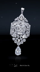LVNA Signatures Bespoke Art Deco Diamond Pendant Brooch especially made for Bryanboy