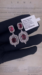 Ruby Gemstones Statement Dangling Diamond Earrings 14kt | CLEARANCE BEST