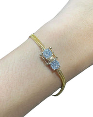 #LVNA2024 Golden Twin Small Round Lock Unisex Diamond Bracelet 18kt