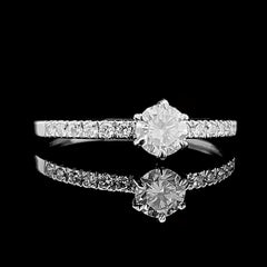 CLR | 0.80cts G VS Round Brilliant Diamond Engagement Ring 14kt