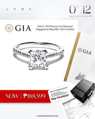 1.00ct L SI2 Princess Cut Diamond Engagement Ring 18kt | GIA Certified
