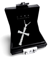 #LVNA2024 | Baguette Paved Religious Cross Diamond Necklace 14kt