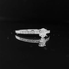 JAMAICA | 0.50cts G VS2 Oval Solitaire Paved Engagement Ring