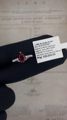 CLEARANCE BEST | Teardrop Ruby Gemstones Diamond Ring 14kt
