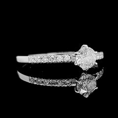 CLR | 0.83cts F VVS2 Round Brilliant Diamond Engagement Ring 14kt