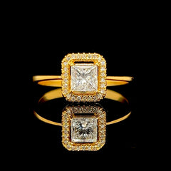 CLR | 0.50ct D SI1 Radiant Brilliant Diamond Ring GIA Certified 14kt
