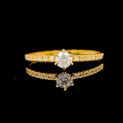 CLR | 0.50cts I SI1 Round Brilliant Diamond Engagement Ring 14kt