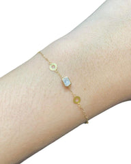 #LVNA2024 | 0.30ct G VS2 Radiant Cut Solitaire Bezel Diamond Bracelet 14kt