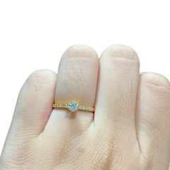 CLR | 0.56cts F VS1 Round Brilliant Diamond Engagement Ring 14kt