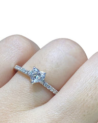 VANA | 0.70cts Heart Solitaire Paved Diamond Engagement Ring 14kt
