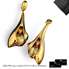 Golden Pea Drop Fine Gold Earrings 18kt