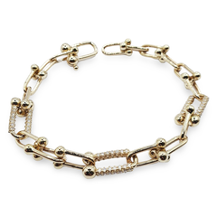 #TheSALE | Golden Hardware Link Chain Diamond Bracelet 14kti