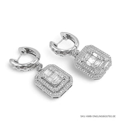 #TheSALE | Emerald Double Halo Diamond Earrings 14kt