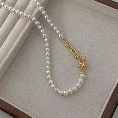 HOPE LVNA Signatures  | The Ivana Golden Chain Link Eternity Pearl Necklace (42CM) | #LoveLVNA