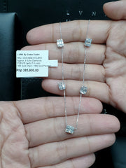 #LVNA2024 | 4.5cttw Emerald Baguette Invisible Setting Station Diamond Necklace 18kt