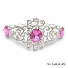 #TheSALE | Floral Pink Ruby Bangle Diamond Bracelet 14kt