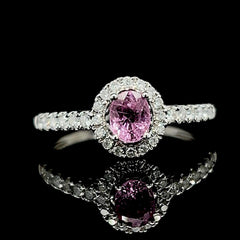 #LoveLVNA | Round Pink Sapphire Gemstones Diamond Ring 18kt | #ThePromise