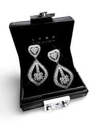 #LVNA2024 | Heart Halo Drop Dangling Diamond Earrings 18kt