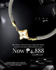 18kt Mother of Pearl Center Adjustable Gray String Bracelet (FREE ₱10,000 worth of LVNA GC) #LoveLVNA