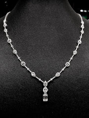 #LVNA2024 |  LVNA Signatures Emerald Halo Deco Paved Diamond Necklace 14kt IGI Certified