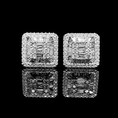 CLEARANCE BEST | Classic Square Diamond Earrings 14kt