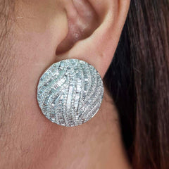 #TheSALE | Large Round Baguette Diamond Earrings 14kt