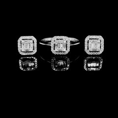 #LVNA2024 | Square Baguette Halo Diamond Jewelry Set 14kt