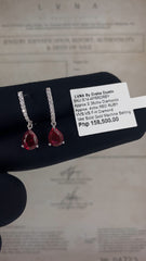 #LVNA2024 |  Teardrop Ruby Gemstones Dangling Diamond Earrings 14kt