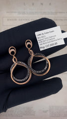 CLEARANCE BEST | Rose Infinity Black Diamond Circle Drop Dangling Diamond Earrings 14kt