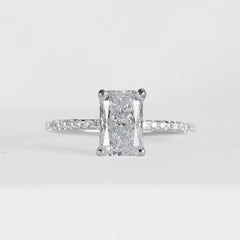 1.24ct I VS2 Radiant Center Diamond Engagement Ring 14kt IGI Certified