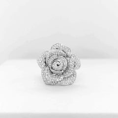 Large Flower Diamond Ring 14kt