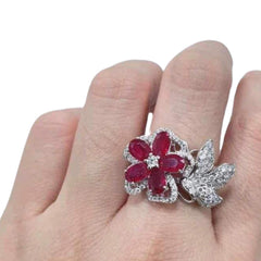 #TheSALE | Flora Ruby Gemstones Diamond Ring 18kt
