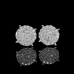 Round Paved Diamond Earrings 14kt