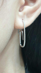 Paper Clip Diamond Earrings 14kt