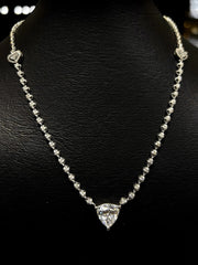 5ct Trillion Cut Solitaire Center Half Eternity Choker Diamond Necklace | LVNA Signatures