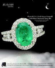 #LVNA2024 | Oval Green Emerald Colombian Diamond Ring 18kt