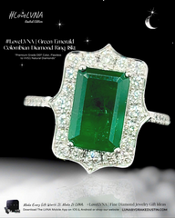 #LVNA2024 | Green Colombian Emerald Gemstone Diamond Ring 18kt