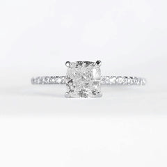 1.32cts M VVS2 Cushion Paved Band Diamond Engagement Ring 14kt GIA Certified | #LoveIVANA
