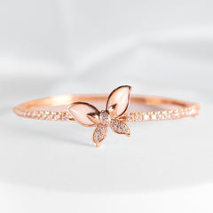 The Ivana Butterfly Mother of Pearl Paved Diamond Bracelet Bangle 18kt | Editor’s Pick