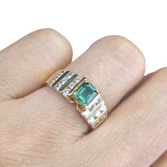#TheSALE | Round Emerald Unisex Diamond Ring 14kt