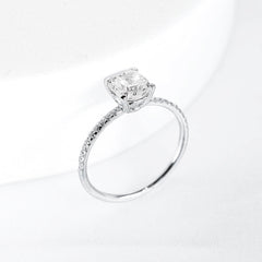 1.32cts M VVS2 Cushion Paved Band Diamond Engagement Ring 14kt GIA Certified | #LoveIVANA